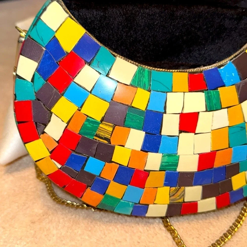 RAMLA Colorful Mosaic Crossbody Bag NWOT